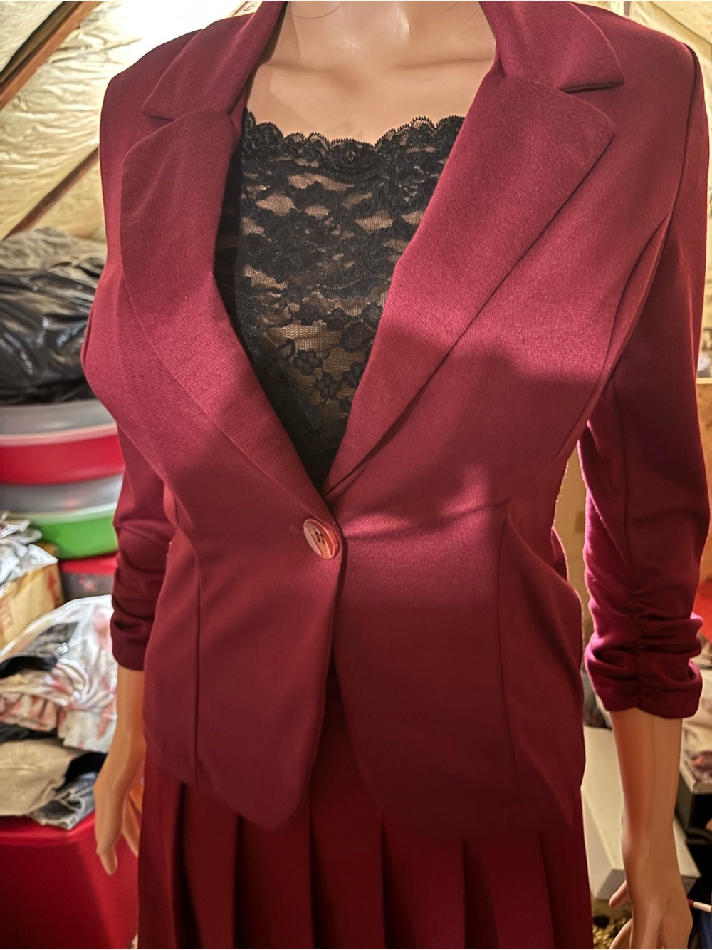 Women's Imagenation Tailored Burgundy Blazer Jacket Size M